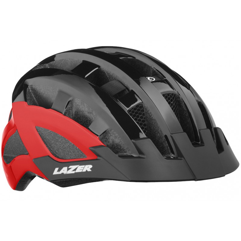 Kask Lazer Compact Dlx Sport Black Red Uni Siatka Led Czarno Czer