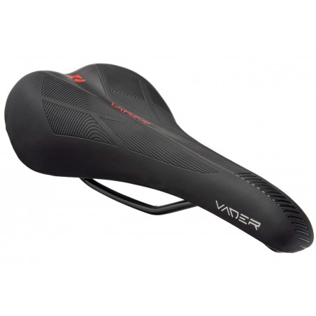 Siodełko MTB CROSS VADER VD1134-10 czarne z czerwonymi wstawkami 275x150mm