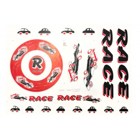 Naklejki KR5 - RACE samochody czarno-czerwona