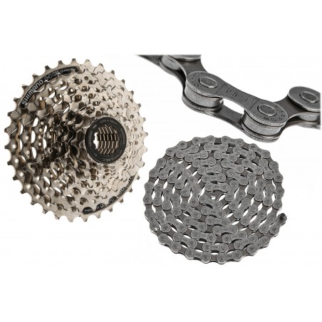 Zestaw SHIMANO kaseta 8 rz. HG41 Acera 11-32 + łańcuch HG40