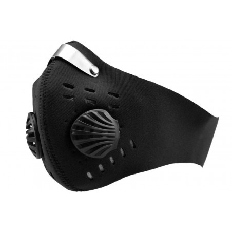 Maska antysmogowa FLEXYJOY sportowa pyłoszczelna FLB z wymiennym filtrem, czarna