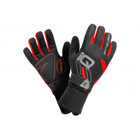 Rękawiczki IQ WINTERBREAKER długie palce, czarno-czerwone L
