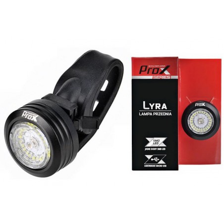 Lampa przednia /akumulator/ PROX LYRA SMD LED 30LM 260mAh USB, czarna
