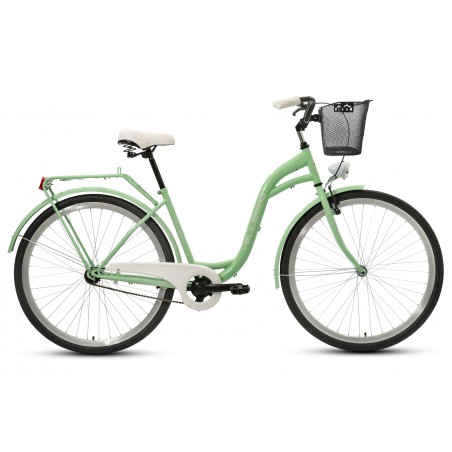Rower 26 VELLBERG ECO stal. torpedo pistacjowy koszyk