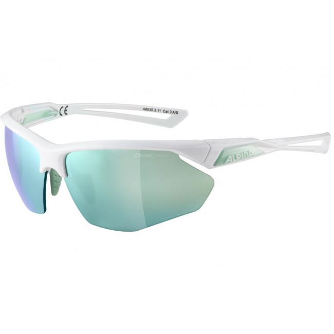 Okulary ALPINA NYLOS HR kolor WHITE-PISTACHIO szkło EMERALD MIRROR Cat.3