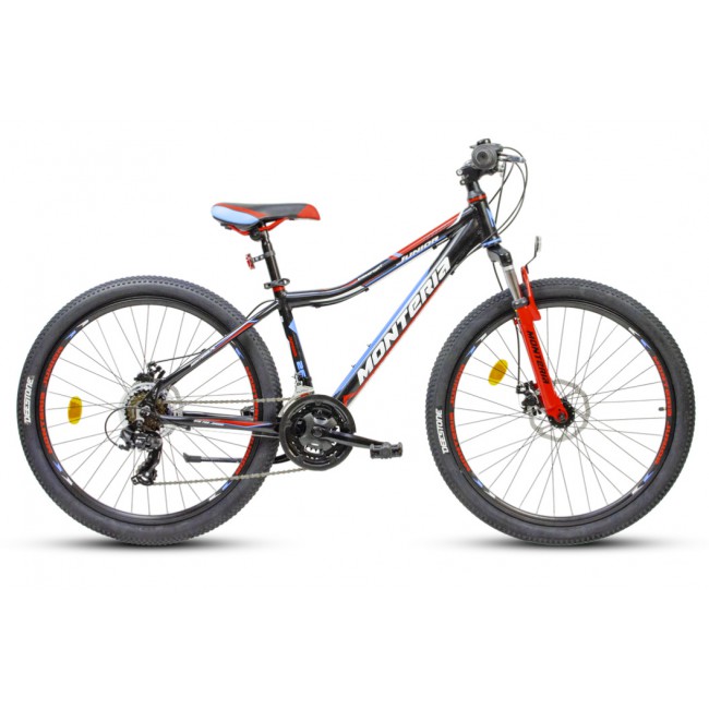Rower 26 MONTERIA JUNIOR DISC 15 czarno-czerwono-niebieski