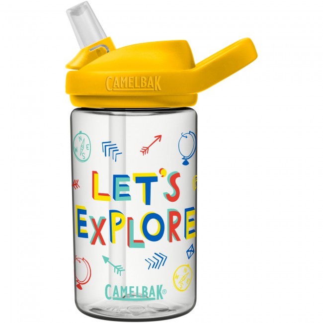 Butelka CAMELBAK EDDY+ Kids 14oz, Let's Explore 400ml przezroczysty z żółtą nakrętką