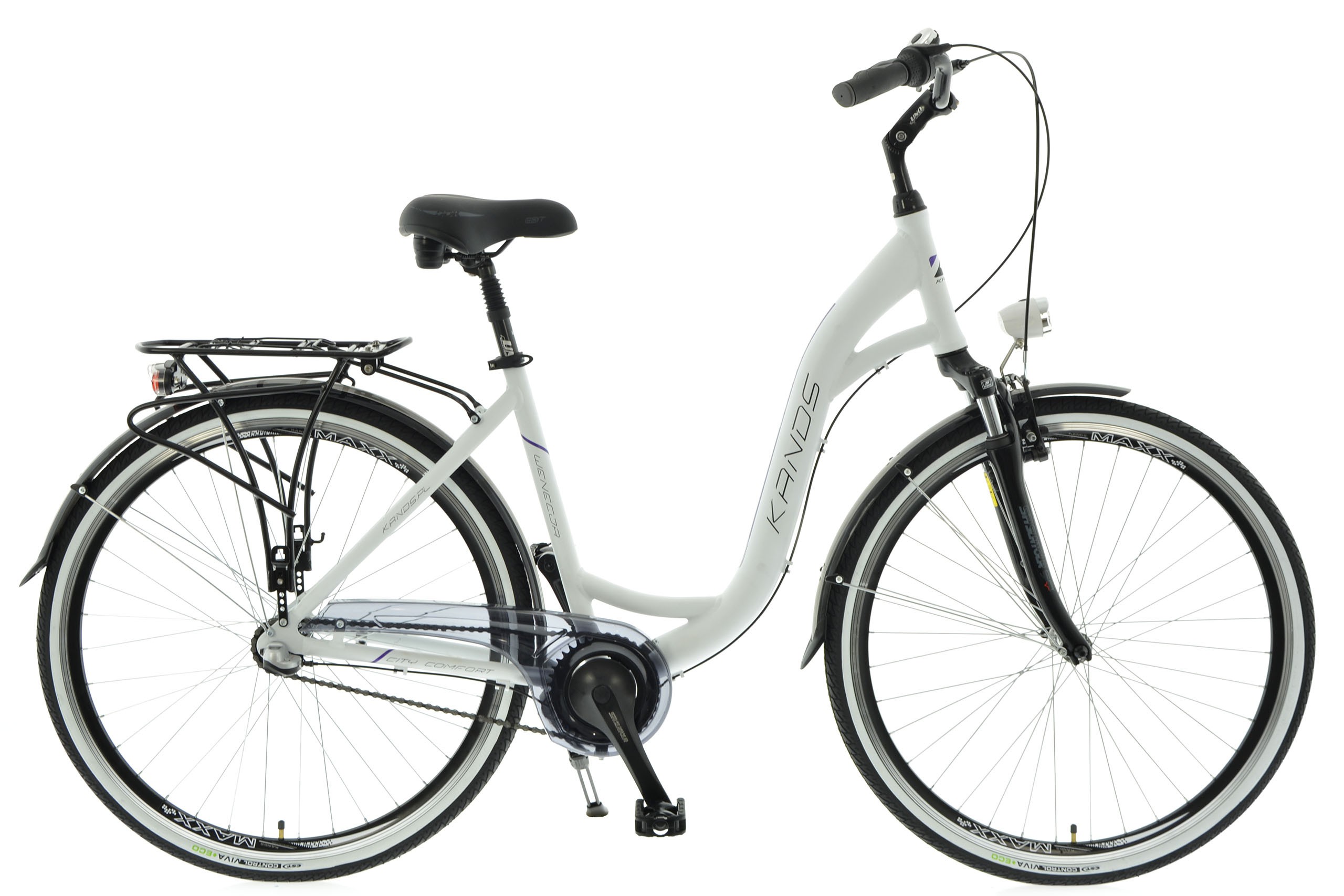 Rower 28 KANDS WENECJA ALUM. amort. NEXUS 3 biegi 19" białofioletowy mat