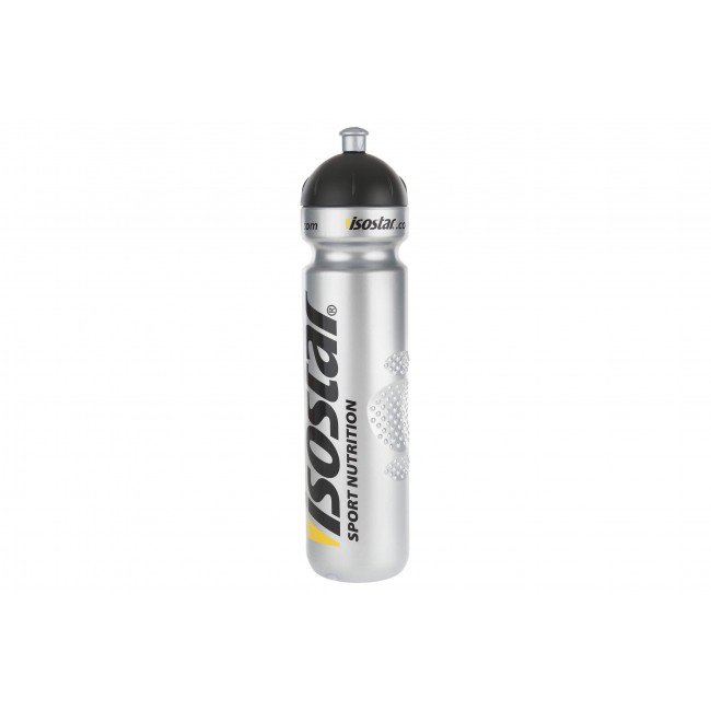Bidon 1000ml ISOSTAR srebrno-czarny z żółtą przykrywką