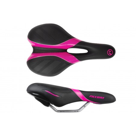 Siodełko ACCENT MONZA damskie czarno-różowe