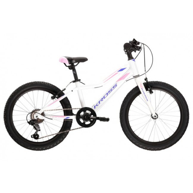 Rower 20 KROSS LEA MINI 3.0 biał-róż-fiol poł 2021