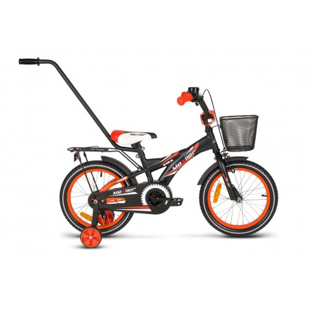 Rower 16 MEXLLER BMX czarno-pomarańczowy + koszyk 17r