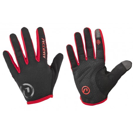 Rękawiczki ACCENT HERO czarno-czerwone XL z długimi palcami 2017