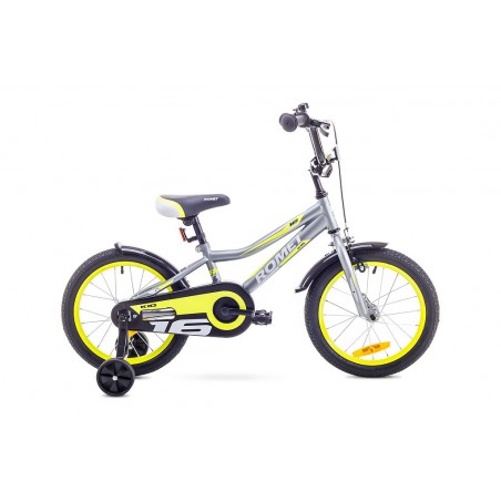 Rower ROMET TOM 16 szaro-limonkowy