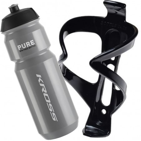 ZESTAW BIDON 0,75L KROSS PURE + KOSZYK BIDONU