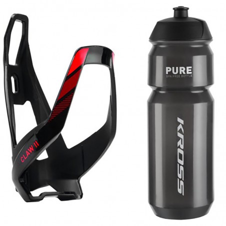 BIDON 0,75L KROSS PURE + KOSZYK KROSS CLAW II