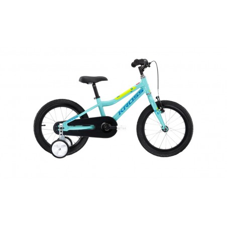 Rower 16 KROSS MINI 4.0 D seled-nieb-limonkowy poł.
