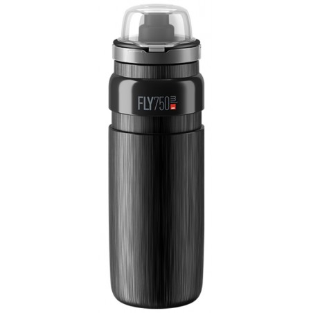 BIDON 0,75L ELITE FLY MTB TEX Z POKRYWKĄ, CZARNY