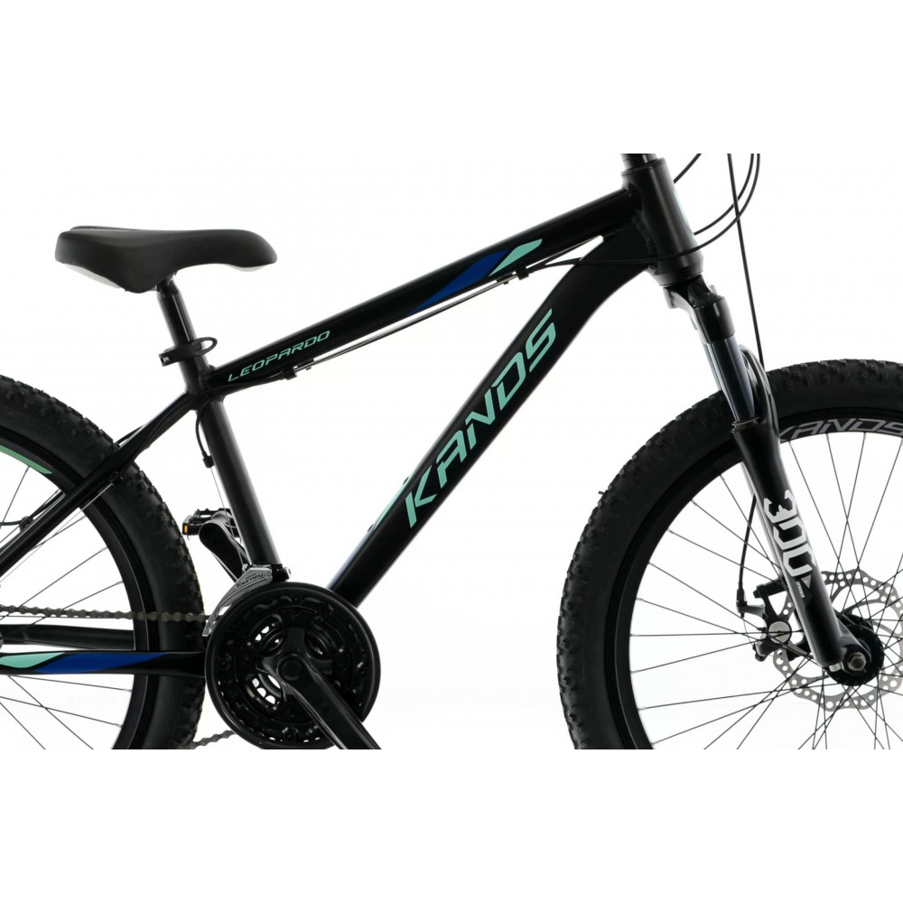 Rower 24 KANDS LEOPARDO al. Acera 2HT czarnoturkusowy mat