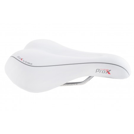 Siodełko rowerowe VELO PROX VL-4110 D2 żelowe białe z otworem