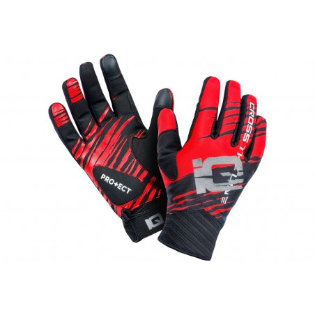 Rękawiczki rowerowe IQ FORWARD długie palce czarno-czerwone XL