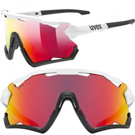 Okulary Uvex Sportstyle 228 czarno-białe/mir. czerwone