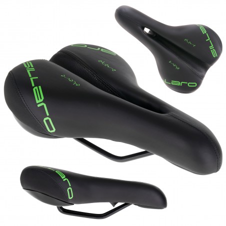 Siodełko Trekking MTB SILLARO Męskie z otworem 180x275mm czarno-zielone