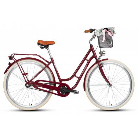 Rower 28 VELLBERG My Way CITY nexus 3 bordo + koszyk