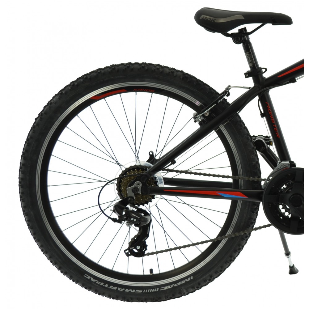 Rower 26 KANDS MONSTER DUAL alum. Toruney 14,5" czarnoczerwony mat