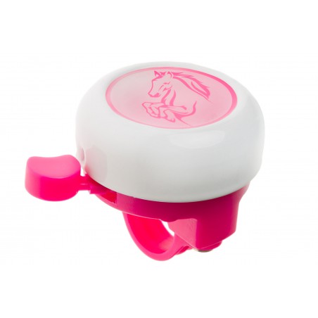 Dzwonek dziecięcy stalowy plastikowy, śr. 55 mm, biało-różowy