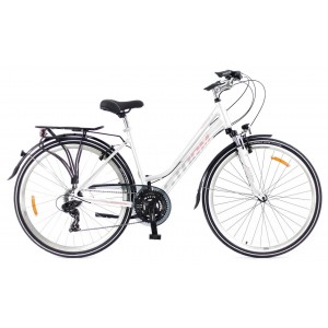 Rower 28 STORM Marathon 1.0 trekking Al. D Tourney 3x7 V-br 17" perła/róż