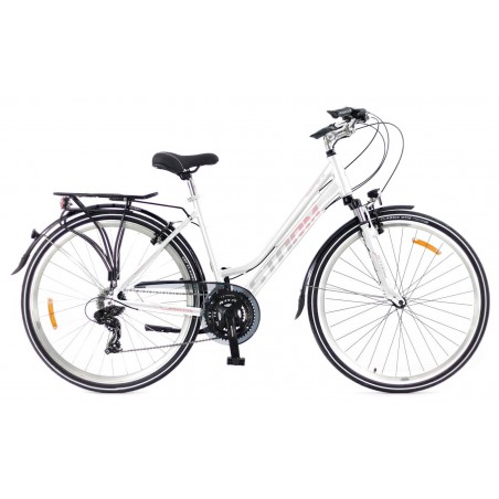 Rower 28 STORM Marathon 1.0 trekking Al. D Tourney 3x7 V-br 17" perła/róż