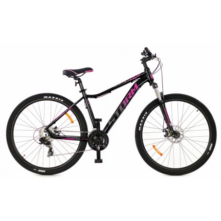 Rower 29 STORM MTB Shark 1.0 D Tourney 3x7 2MT 18" czarny+fuksja
