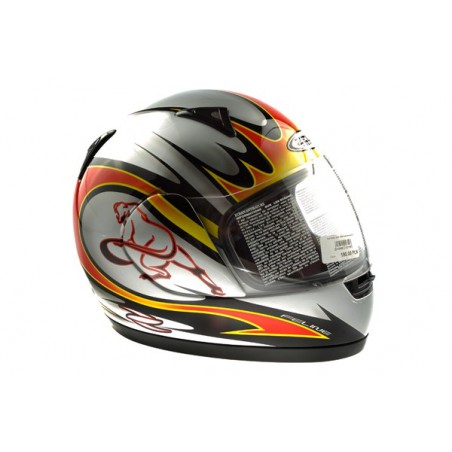 Kask motocyklowy ZEUS ZS803 A24 L 59-60cm srebrno-czerwony 