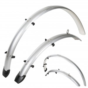 Błotniki 26" winylowe 53mm MR 650/1115 srebrne + wsporniki