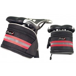 Sakwa rowerowa pod siodło duża ProX z podświetleniem LED czarno-czerwona