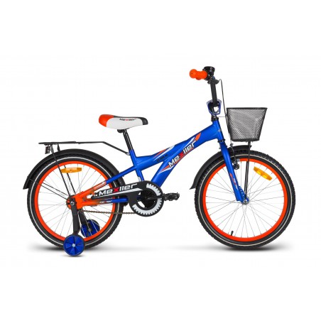 Rower dziecięcy 20 MEXLLER BMX niebiesko-pomarańczowy matowy + koszyk