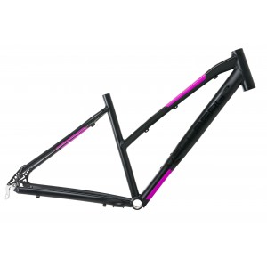 Rama 28 alum. Vellberg Explorer DISC damska 17" czarno-różowa mat