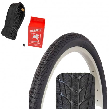 Opona 16 x 1.75 ZY-003 + Dętka ROMET AV 40mm