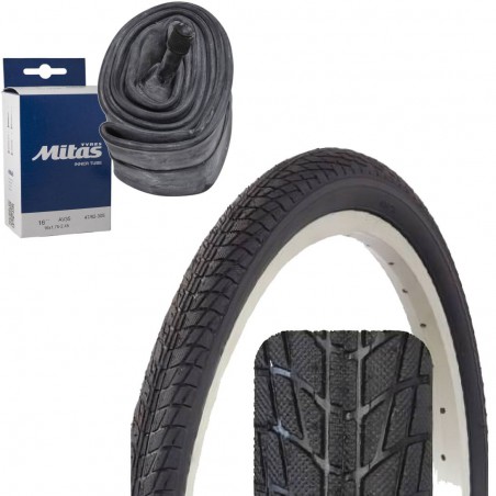Opona 16 x 1.75 ZY-003 + Dętka RUBENA MITAS AV-35mm