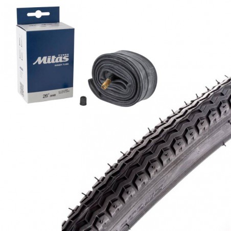 Opona 26 x 1,75 DEESTONE D-1004 + Dętka RUBENA MITAS AV-48mm