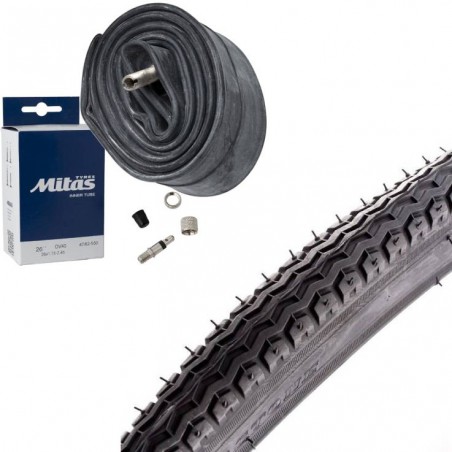 Opona 26 x 1,75 DEESTONE D-1004 + Dętka RUBENA MITAS DV-40mm