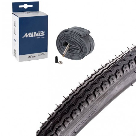 Opona 26 x 1,75 DEESTONE D-1004 + Dętka RUBENA MITAS FV-47mm