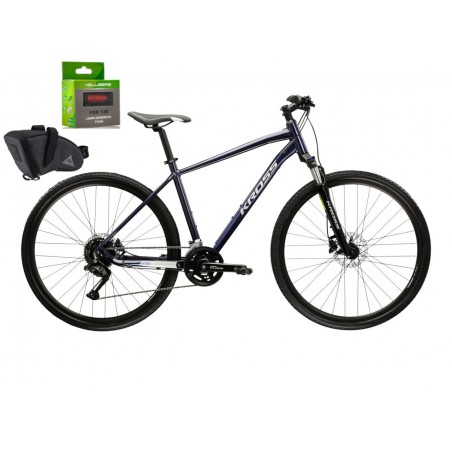 Rower 28 KROSS EVADO 5.0 M M granatowo-srebrny połysk 19" GRATIS sakwa lampka