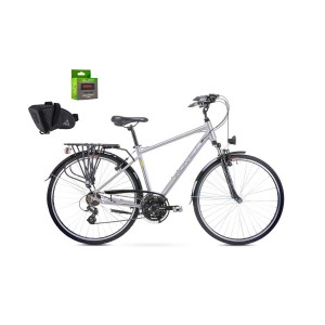 Rower 28 ROMET Wagant 19" srebrno-zóty sakwa lampka GRATIS