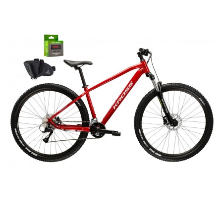 Rower 29 KROSS HEXAGON 4.0 M czerwono-srebrny połysk 17" GRATIS sakwa lampka