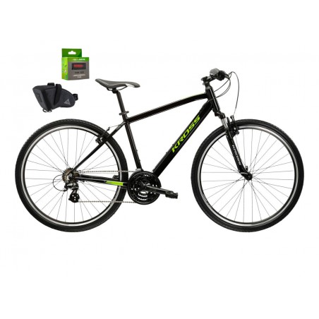 Rower 28 KROSS EVADO 2.0 M M czarno-zielony połysk 19" GRATIS sakwa lampka