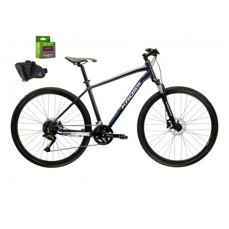 Rower KROSS EVADO 5.0 M L granatowo-srebrny 21" GRATIS sakwa lampka