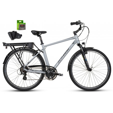 Rower elektryczny 28 ELTHRON CAPRI 1.M wolnobieg-7 srebrny 480 (M) GRATIS