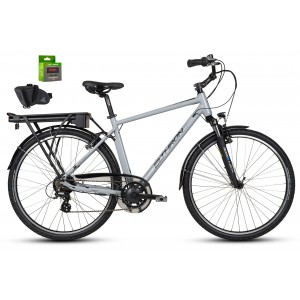 Rower elektryczny 28 ELTHRON CAPRI 1.M wolnobieg-7 srebrny 520 21" (L) GRATIS